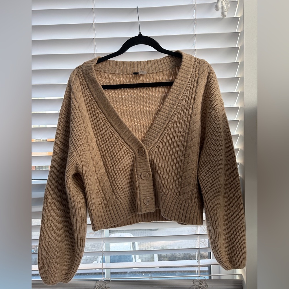 H&M Tan Button-Up Cardigan